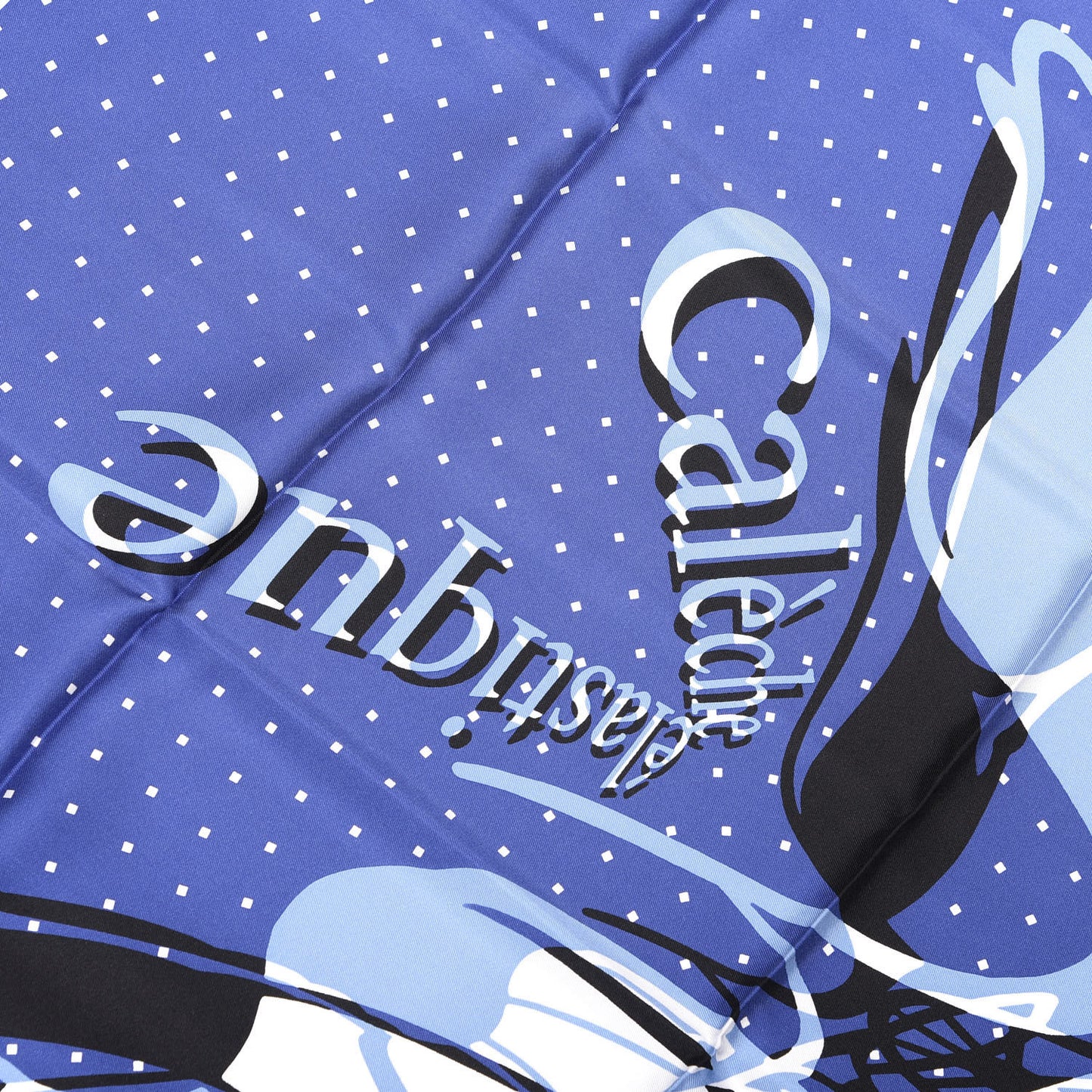 Silk Caleche Elastique Scarf 90 Ciel Bleu Gitane White