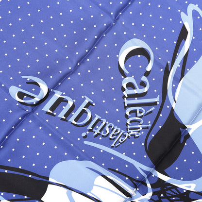 Hermes Silk Caleche Elastique Scarf 90 Ciel Bleu Gitane White 4 of 5