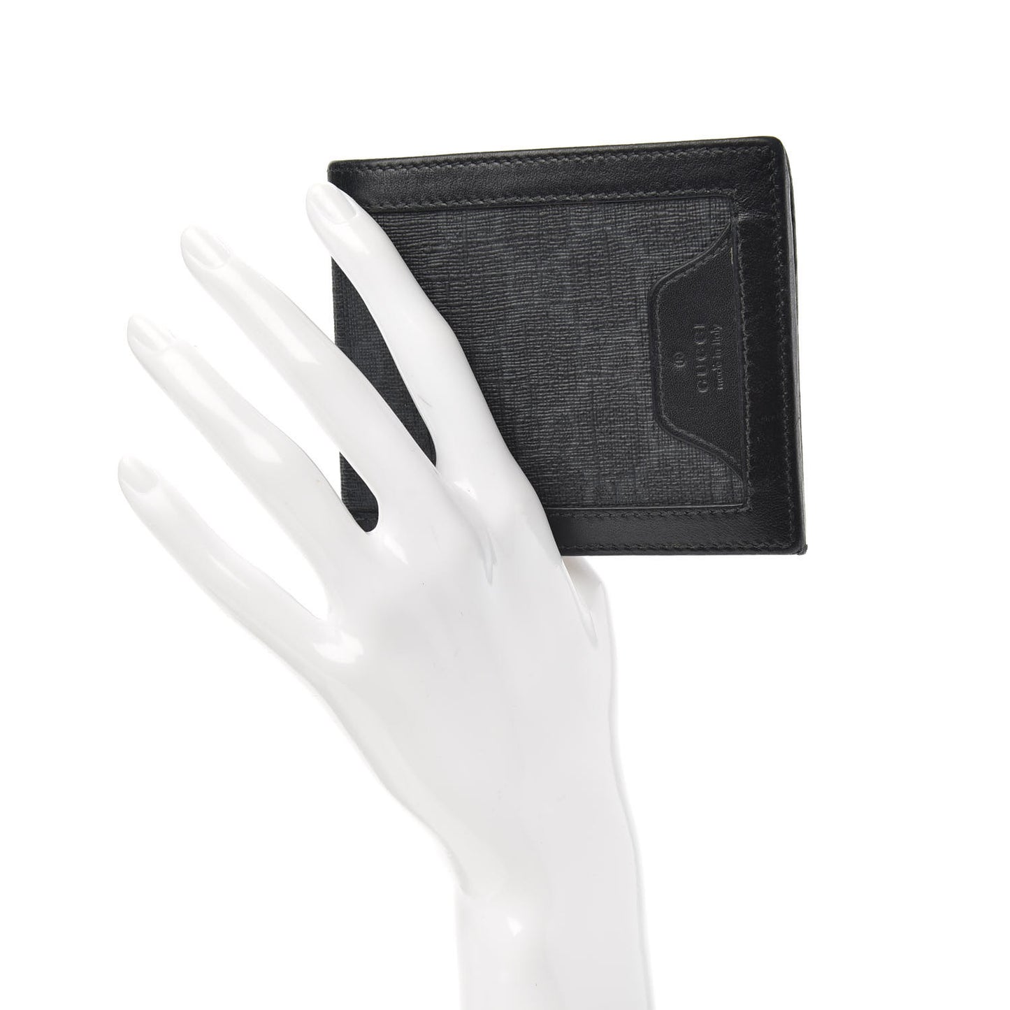 GG Supreme Monogram Bi-Fold Wallet Black Grey