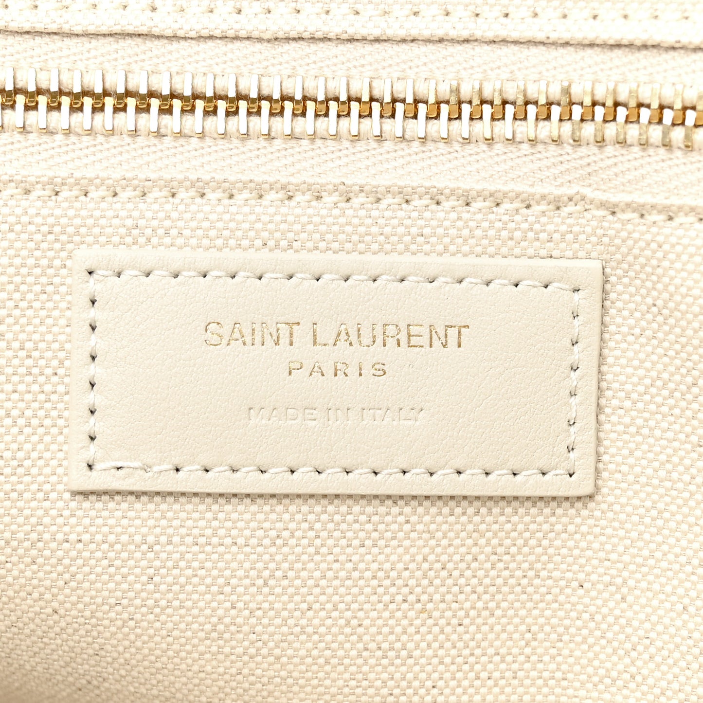 Linen Calfskin Small Rive Gauche Tote Military Green Blanc Vintage