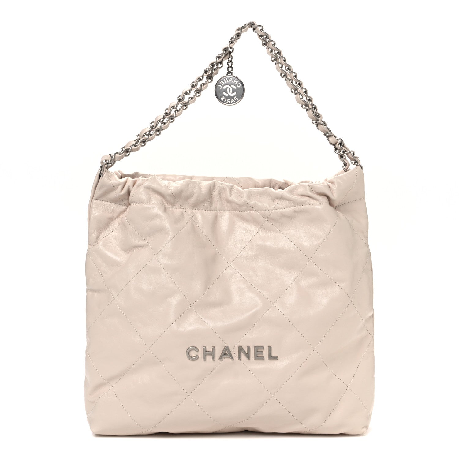 Chanel Shiny Calfskin Quilted Chanel 22 Ecru 1 of 12