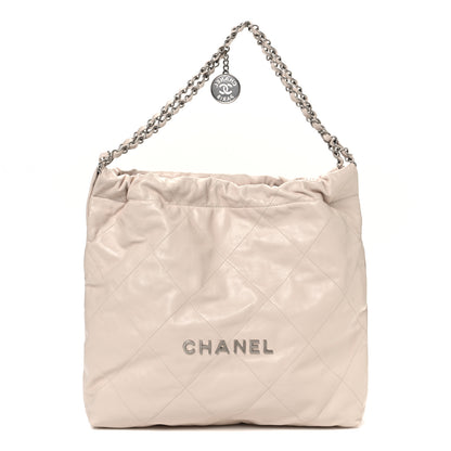 Chanel Shiny Calfskin Quilted Chanel 22 Ecru 1 of 12