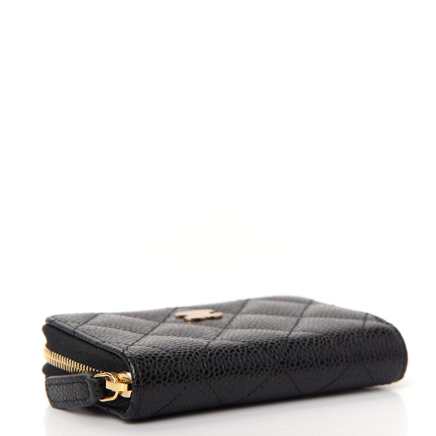 Caviar Quilted Zip Coin Purse Black