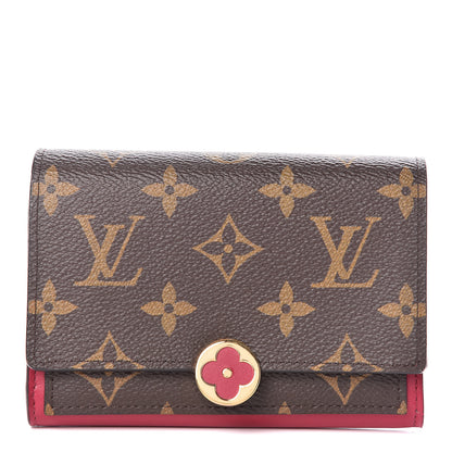 Louis Vuitton Monogram Flore Compact Wallet Fuchsia 1 of 8
