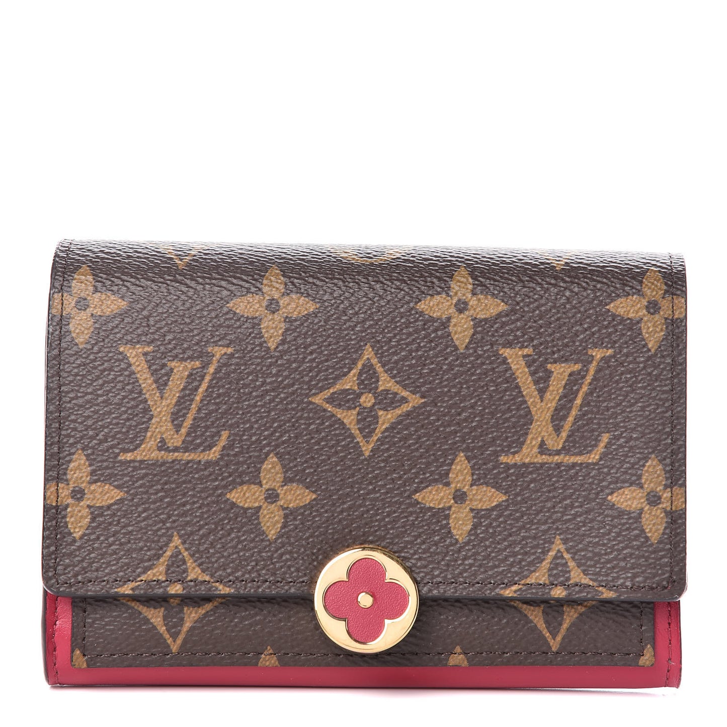 Monogram Flore Compact Wallet Fuchsia