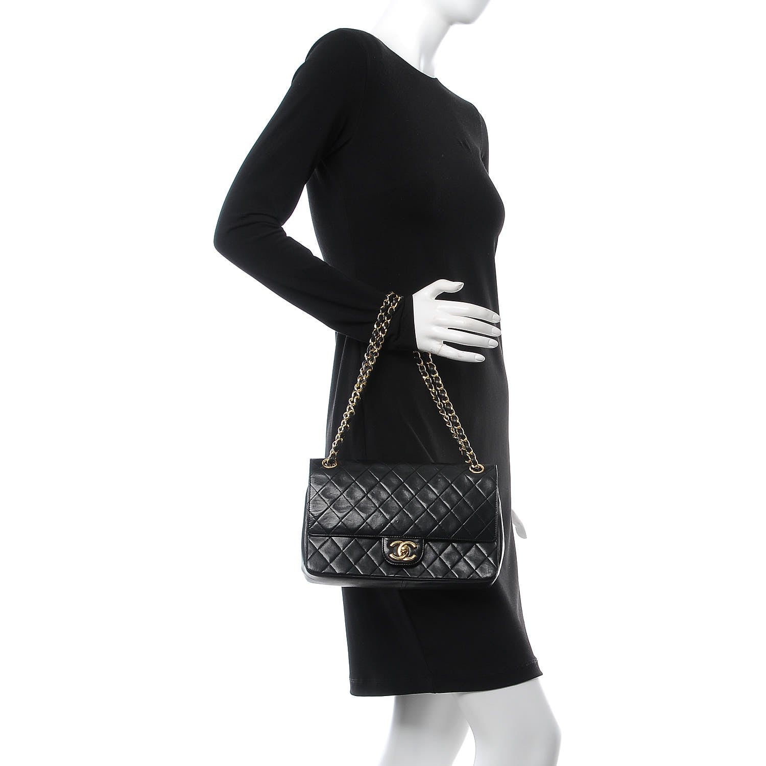 Chanel Lambskin Quilted Medium Double Flap Black 2 of 11