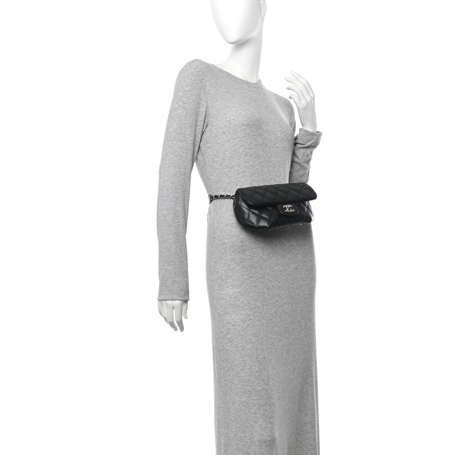 Chanel Calfskin Quilted CC Uniform Flap Belt Bag Black 2 of 10