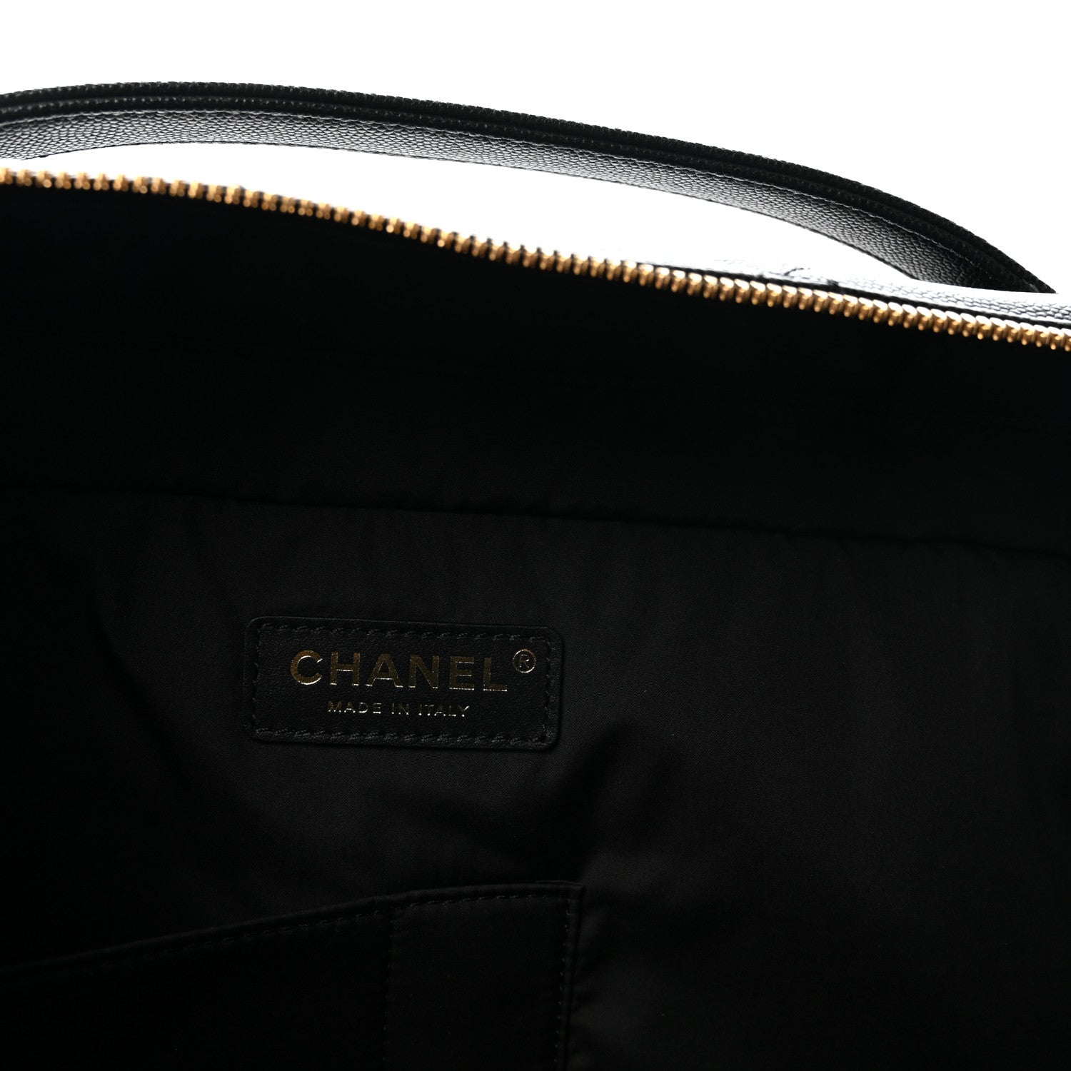 Chanel Shiny Grained Calfskin Quilted Large Travel Bowling Bag Black 6 of 10