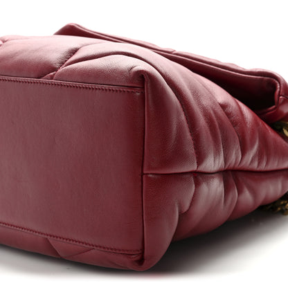 Saint Laurent Lambskin Quilted Medium Loulou Puffer Monogram Chain Satchel Opyum Red 10 of 10