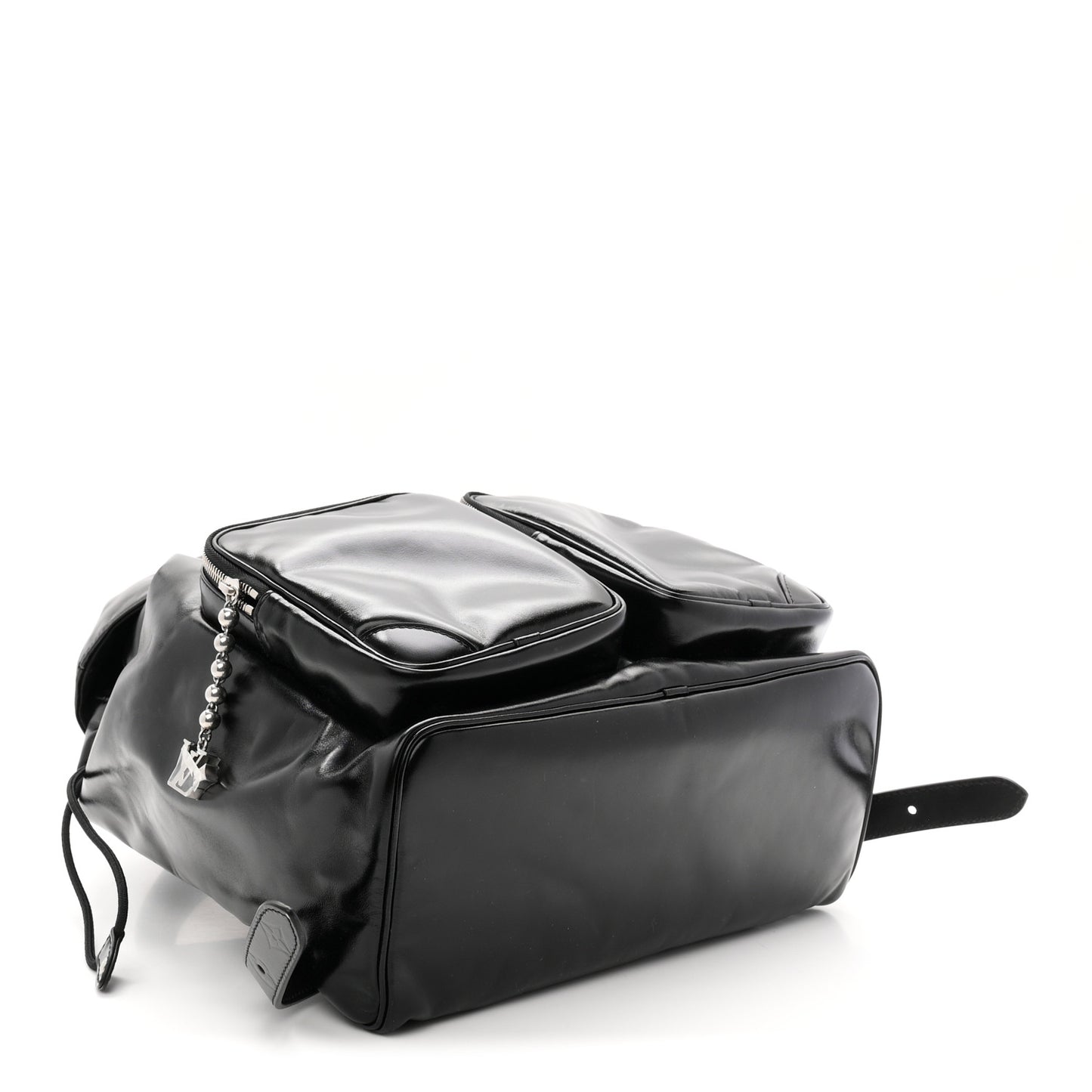 Shiny Calfskin Montsouris Cargo Backpack Black