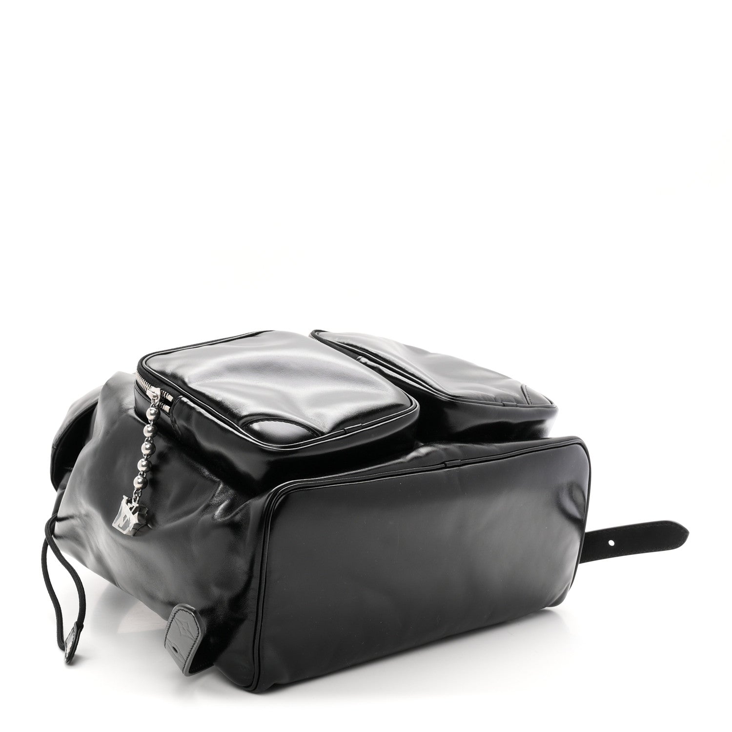 Louis Vuitton Shiny Calfskin Montsouris Cargo Backpack Black 4 of 10