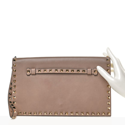Valentino Garavani Nappa Rockstud Wristlet Clutch Poudre 2 of 10