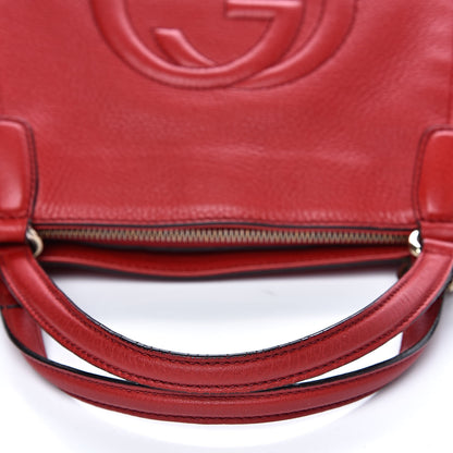 Gucci Pebbled Calfskin Small Soho Top Handle Bag Red 8 of 24