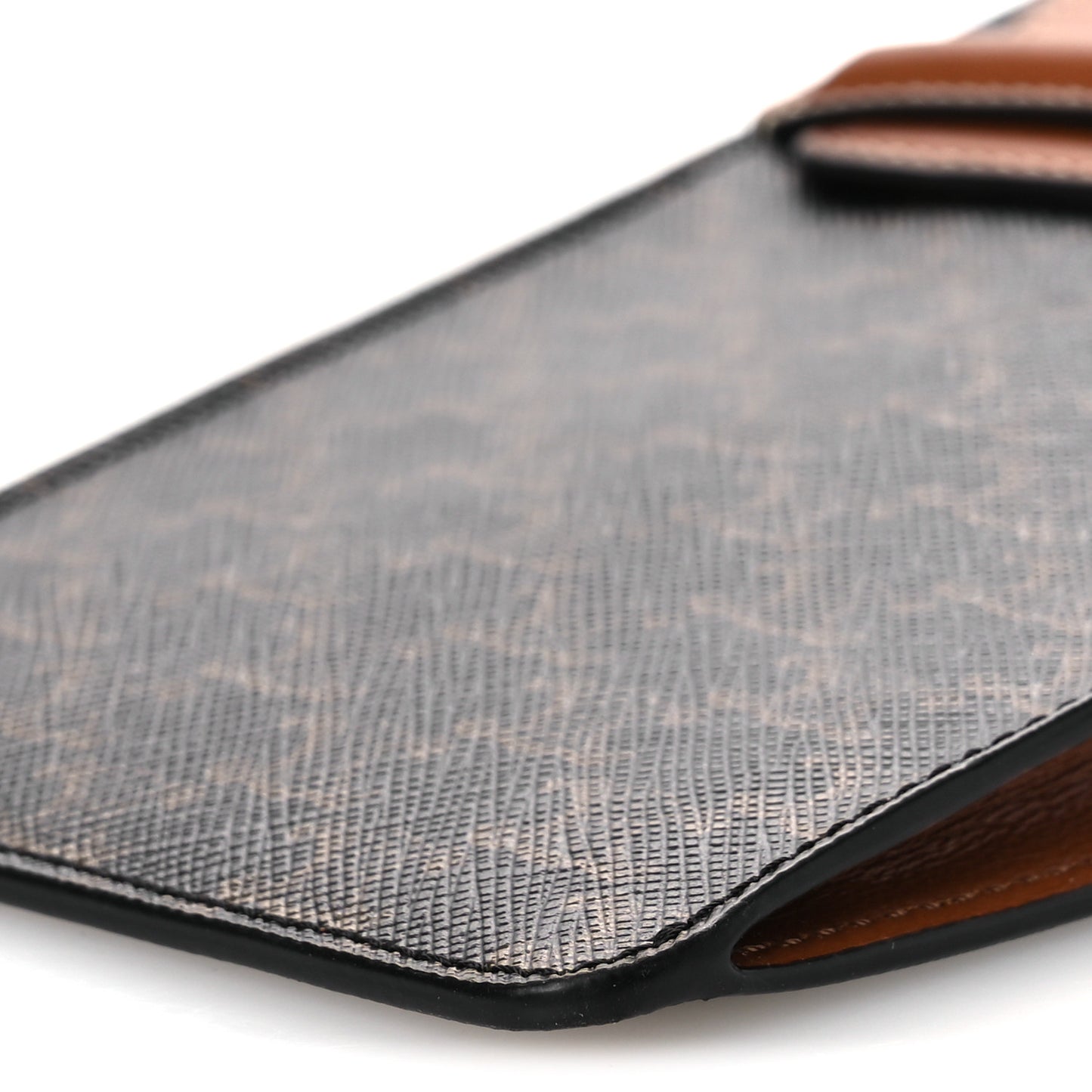 Triomphe Canvas Lambskin Phone Pouch With Flap Tan