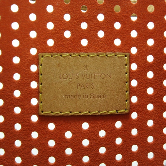 Monogram Perforated Pochette Accessories Bag Orange