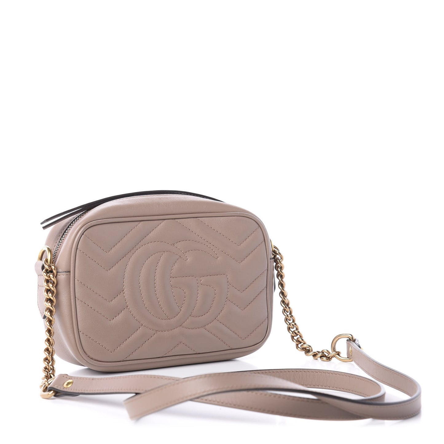 Calfskin Matelasse Mini GG Marmont Chain Shoulder Bag Porcelain Rose