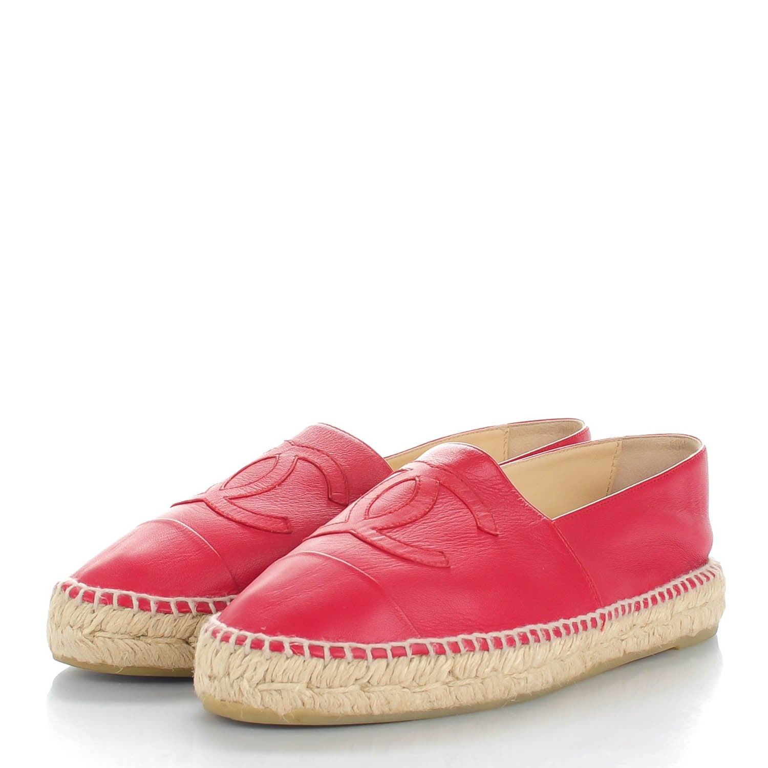 Chanel Lambskin CC Espadrilles 41 Red 4 of 10