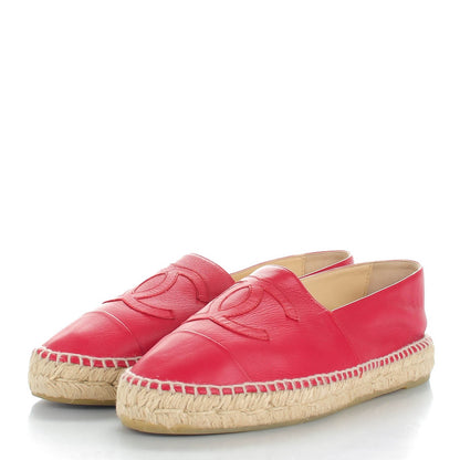 Chanel Lambskin CC Espadrilles 41 Red 4 of 10