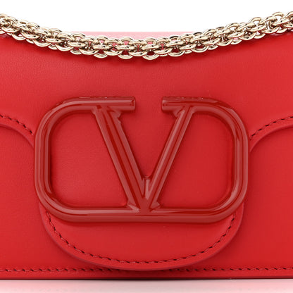 Valentino Garavani Calfskin Enamel Vlogo Small Loco Shoulder Bag Rouge Pur 8 of 10
