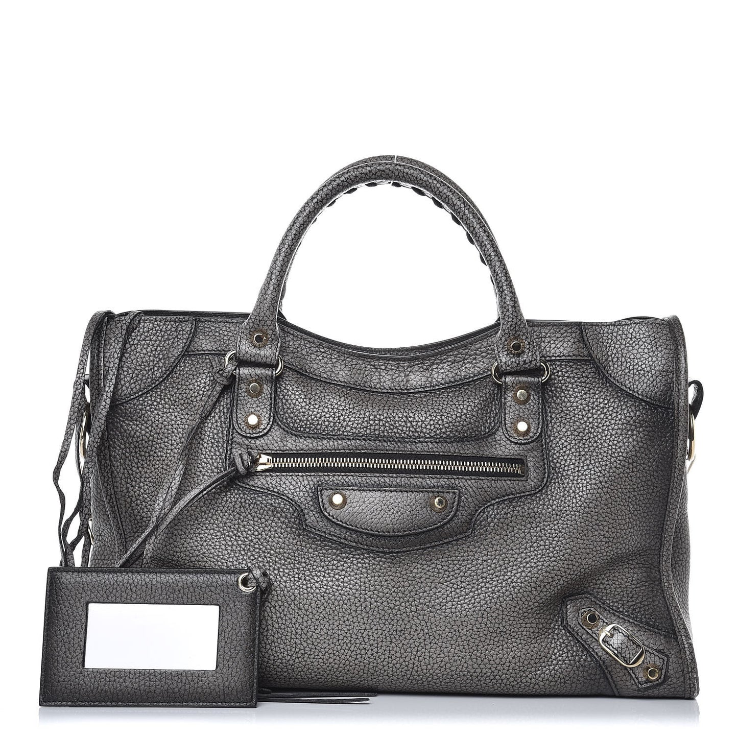 Grained Calfskin Classic Gold Hardware City Ombre Grey Gradient
