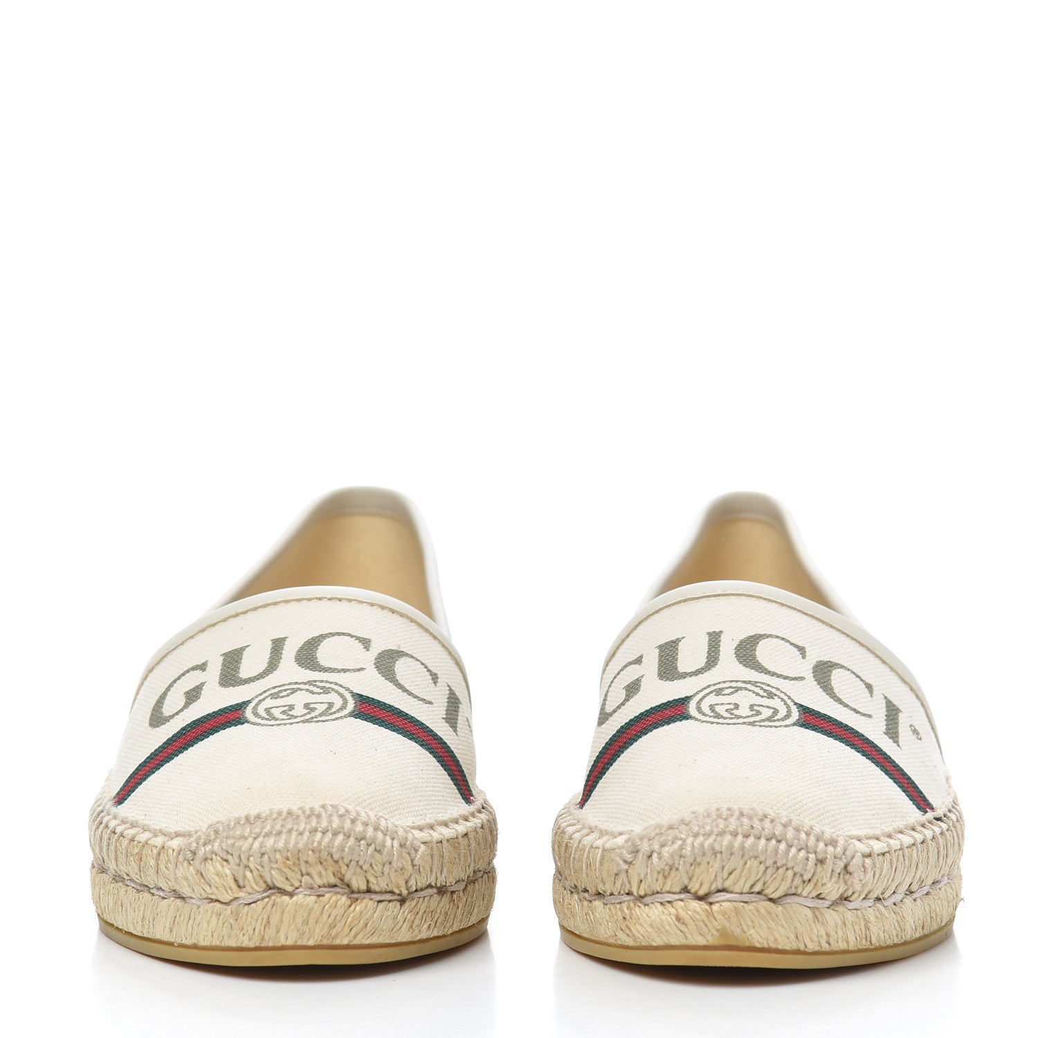 Gucci Canvas Logo Espadrilles 35 Greggio White 2 of 10