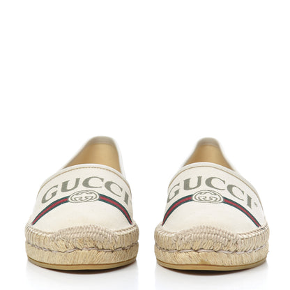 Gucci Canvas Logo Espadrilles 35 Greggio White 2 of 10