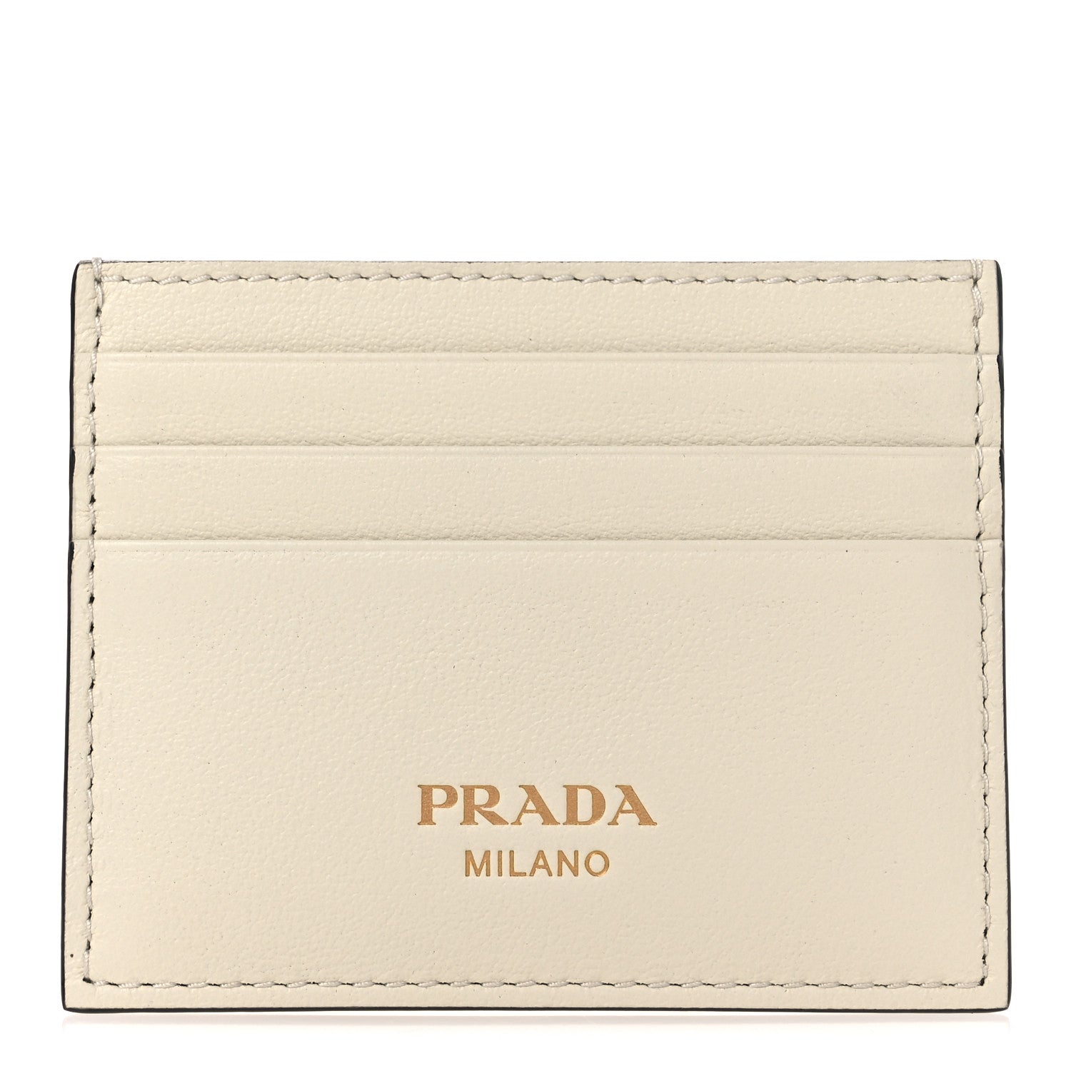 Prada Soft Grain Card Holder White 1 of 8