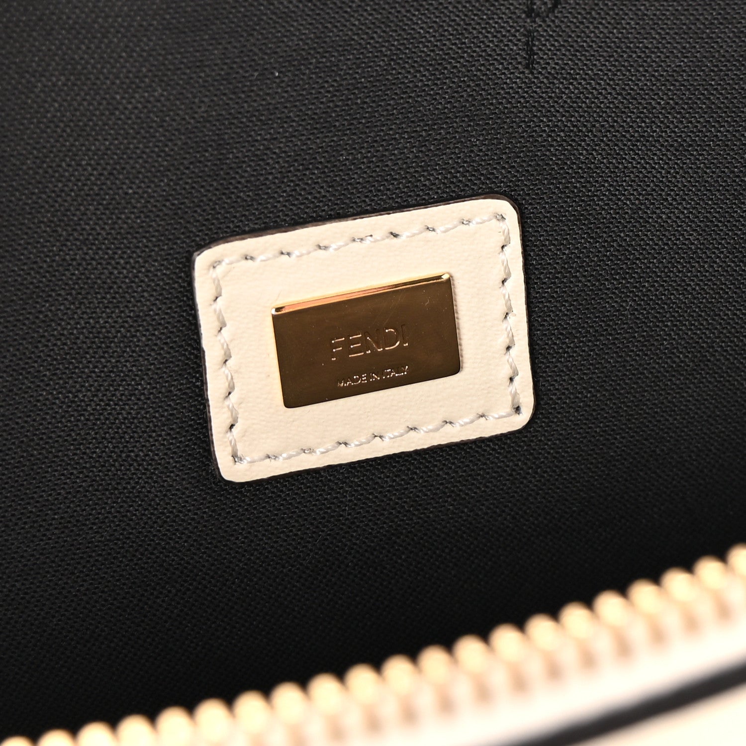 Fendi Vitello King Logo Embossed Large Flat Pouch White Ice 6 of 6
