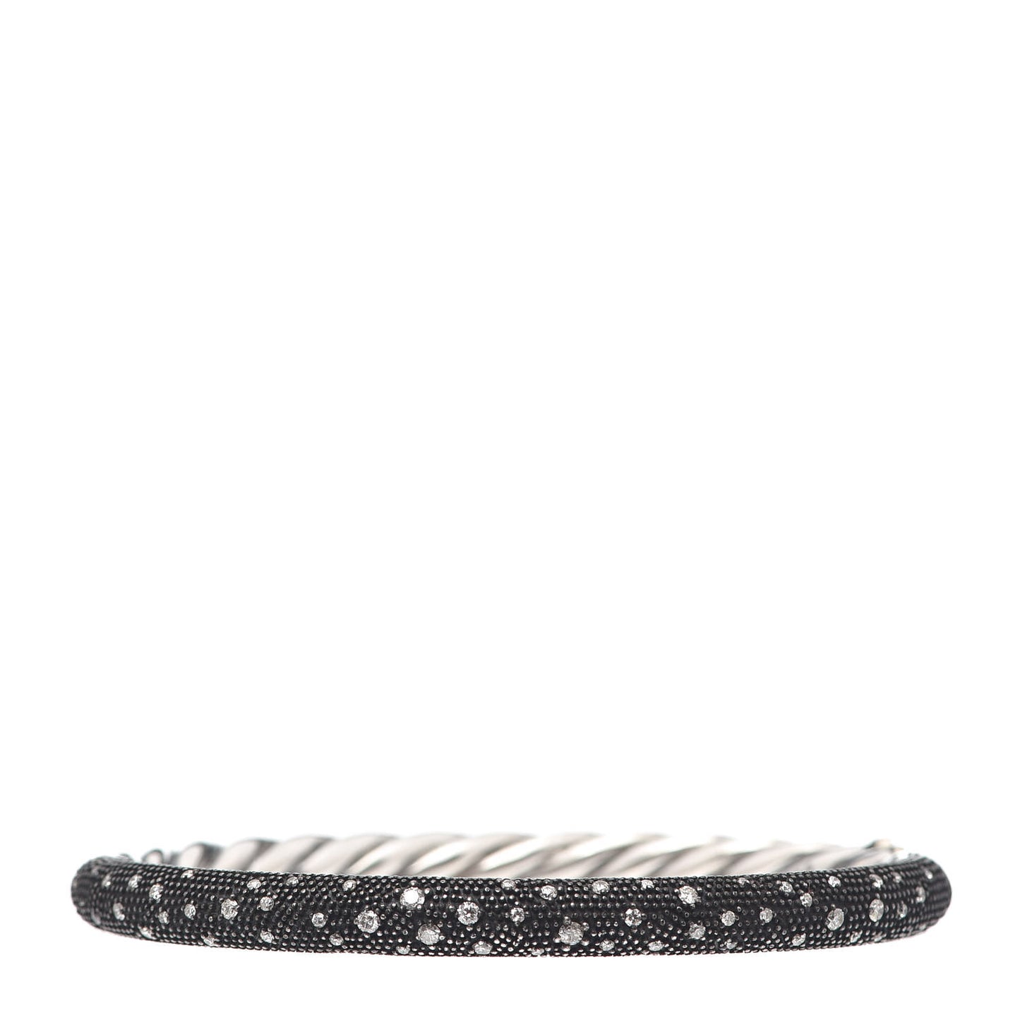 Sterling Silver Diamond 5mm Midnight Melange Bangle Bracelet