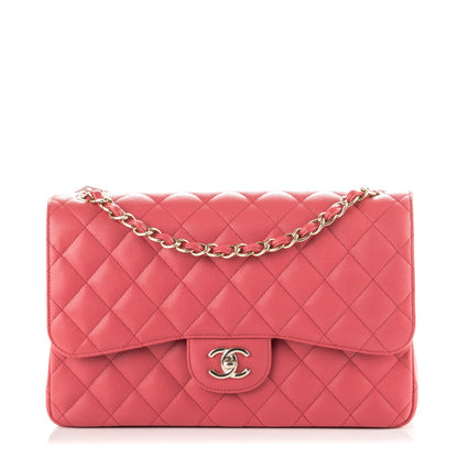 Chanel Caviar Quilted Jumbo Double Flap Dark Pink 1 of 8