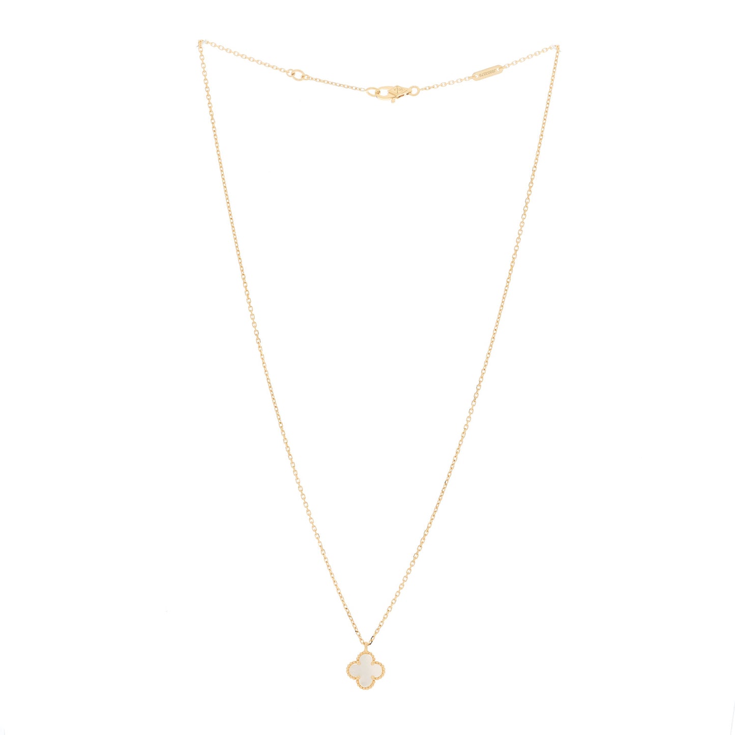 18K Yellow Gold Mother of Pearl Sweet Alhambra Pendant Necklace