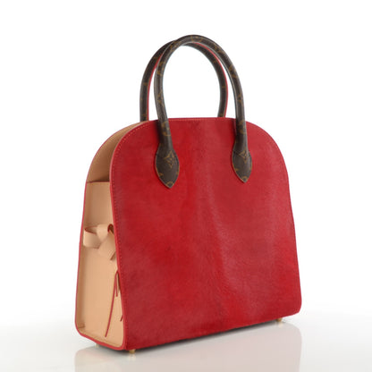 Louis Vuitton Monogram Calf Hair Spikes Iconoclasts Christian Louboutin Tote Red 3 of 7