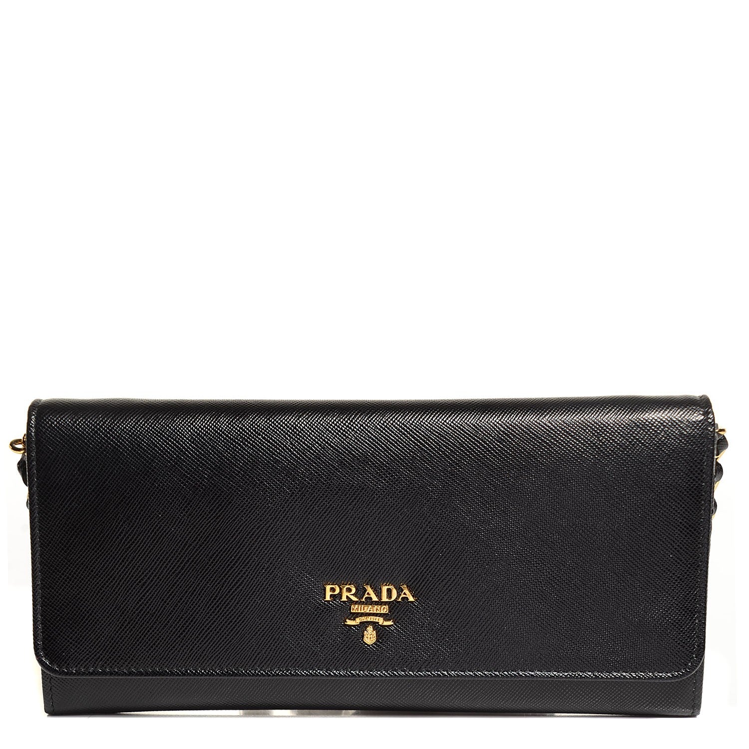 Prada Saffiano Metal Oro Chain Nero Black 1 of 8