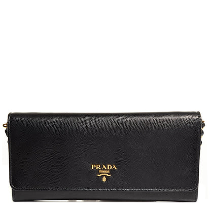 Prada Saffiano Metal Oro Chain Nero Black 1 of 8