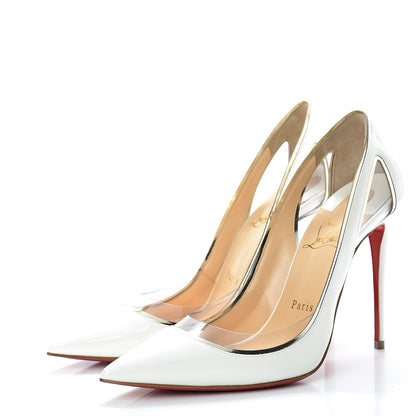 Christian Louboutin Patent PVC Specchio Cosmo 554 100 Pumps 37 Snow 3 of 9