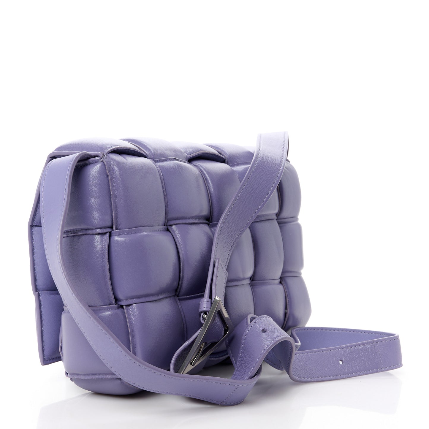 Nappa Maxi Intreccio Padded Cassette Crossbody Bag Lavender