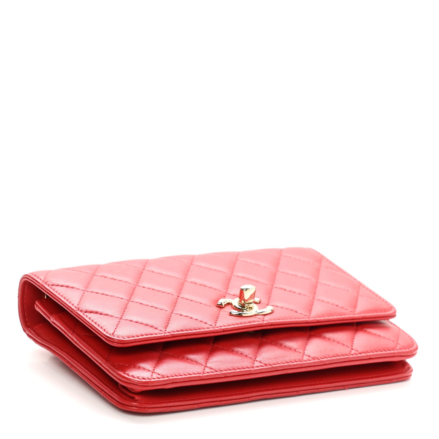 Chanel Lambskin Quilted Trendy CC Wallet On Chain WOC Red 8 of 23