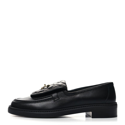 Chanel Lambskin Quilted CC Turnlock Loafers 40 Black 1 of 8