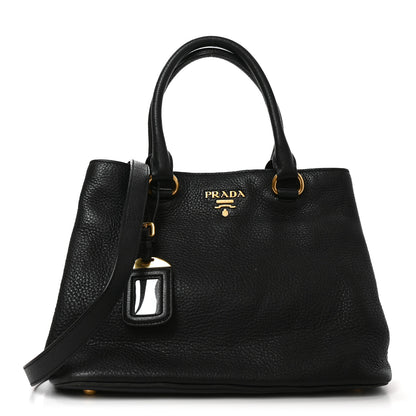 Prada Vitello Phenix Top Handle Bag Black 1 of 9