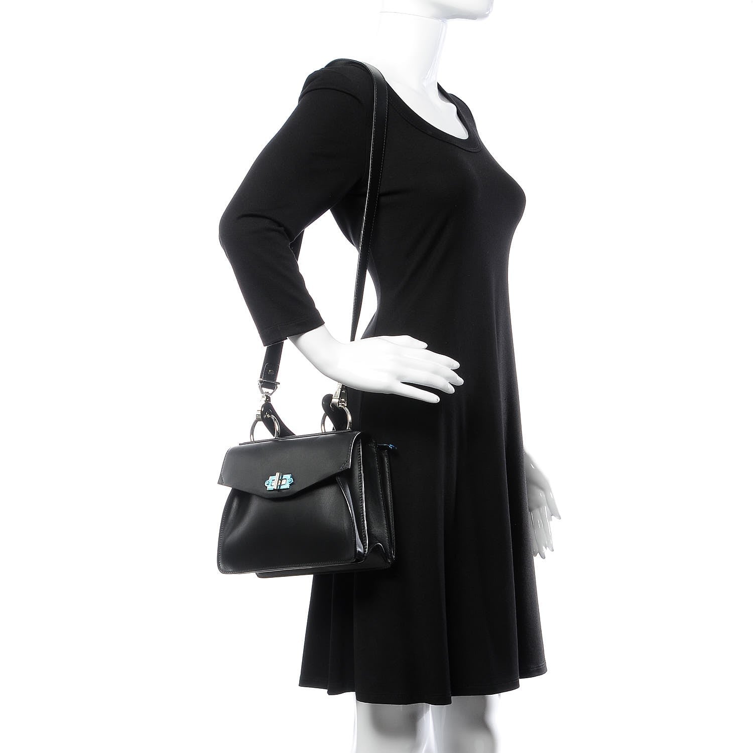 Proenza Schouler Calfskin Small Hava Top Handle Bag Black 2 of 8