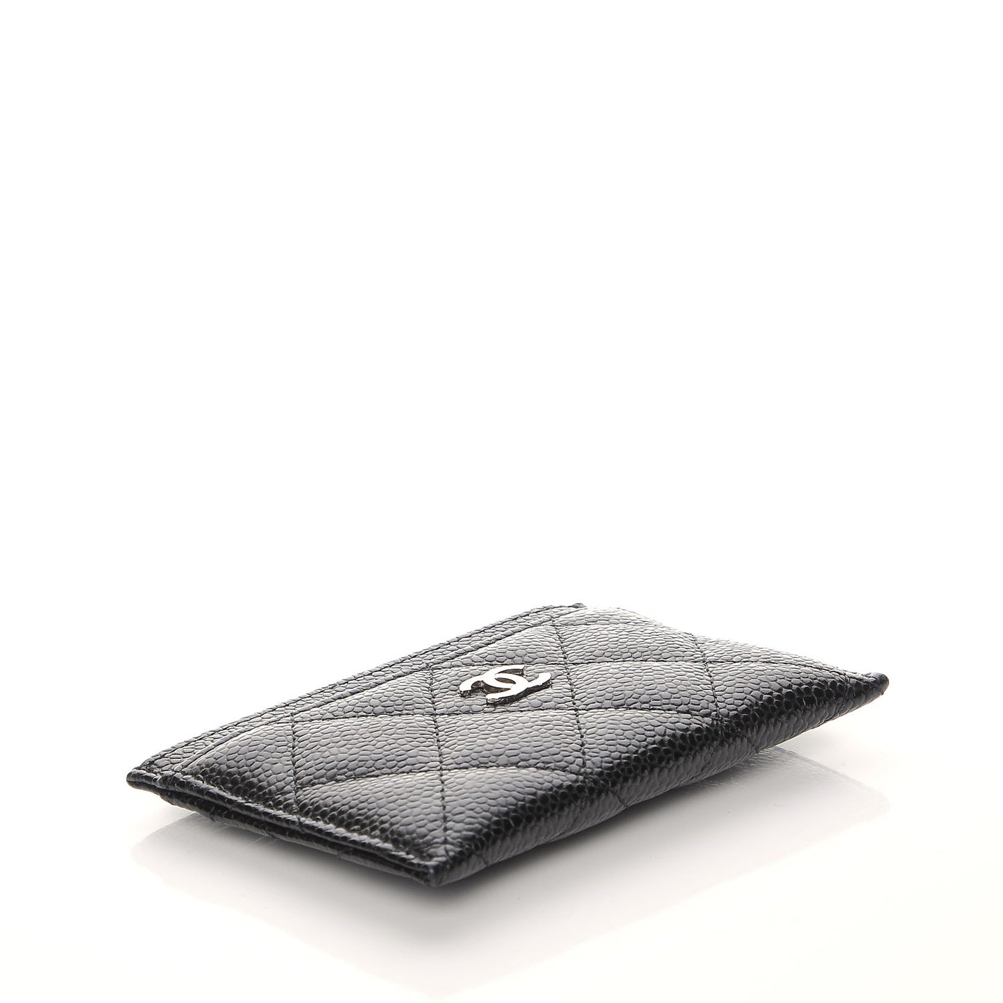 Caviar Quilted Card Holder Black