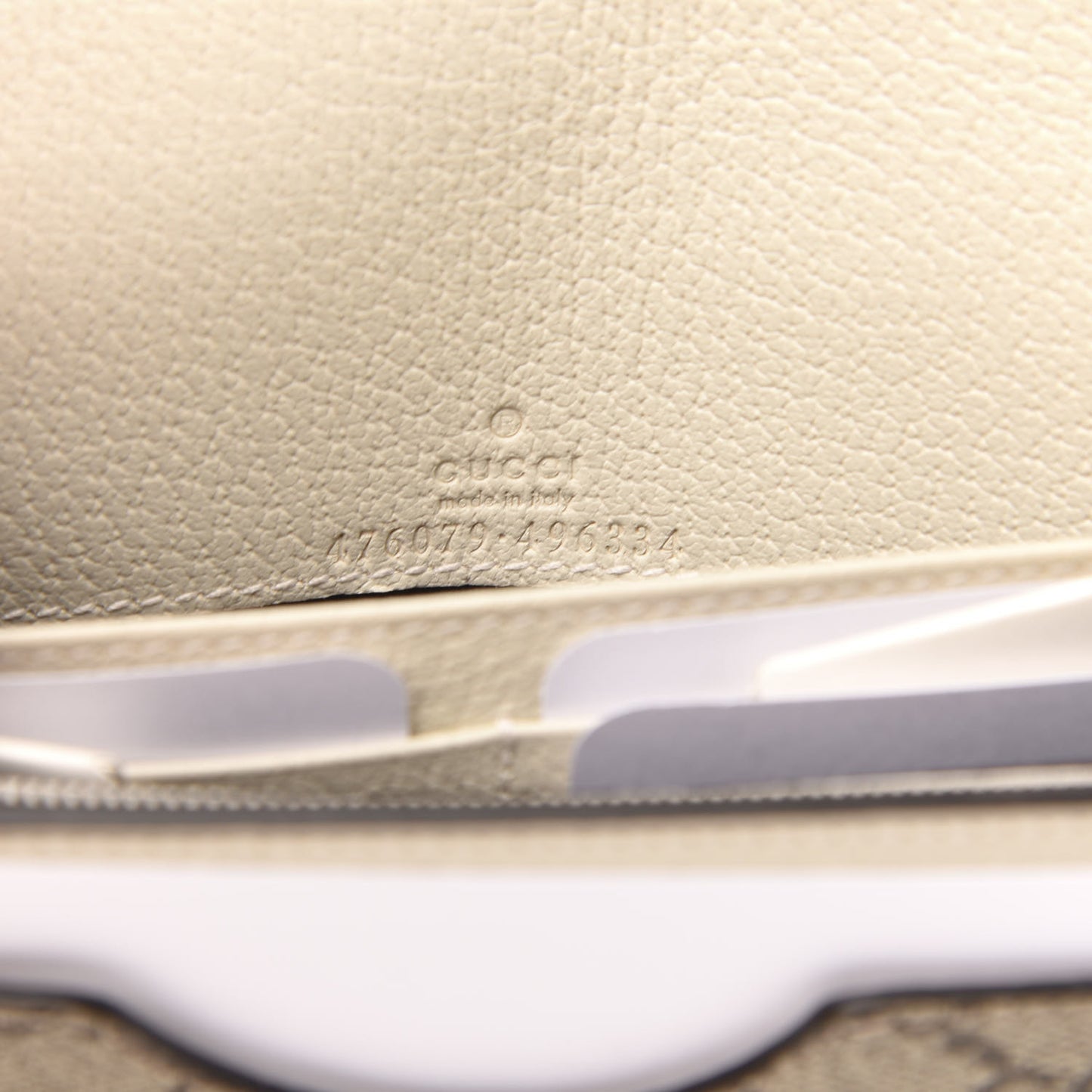 GG Supreme Monogram Web Queen Margaret Chain Wallet White