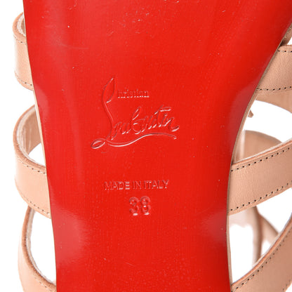 Christian Louboutin Calf Vegetale Neronna Flat Sandals 38 Natural 8 of 11