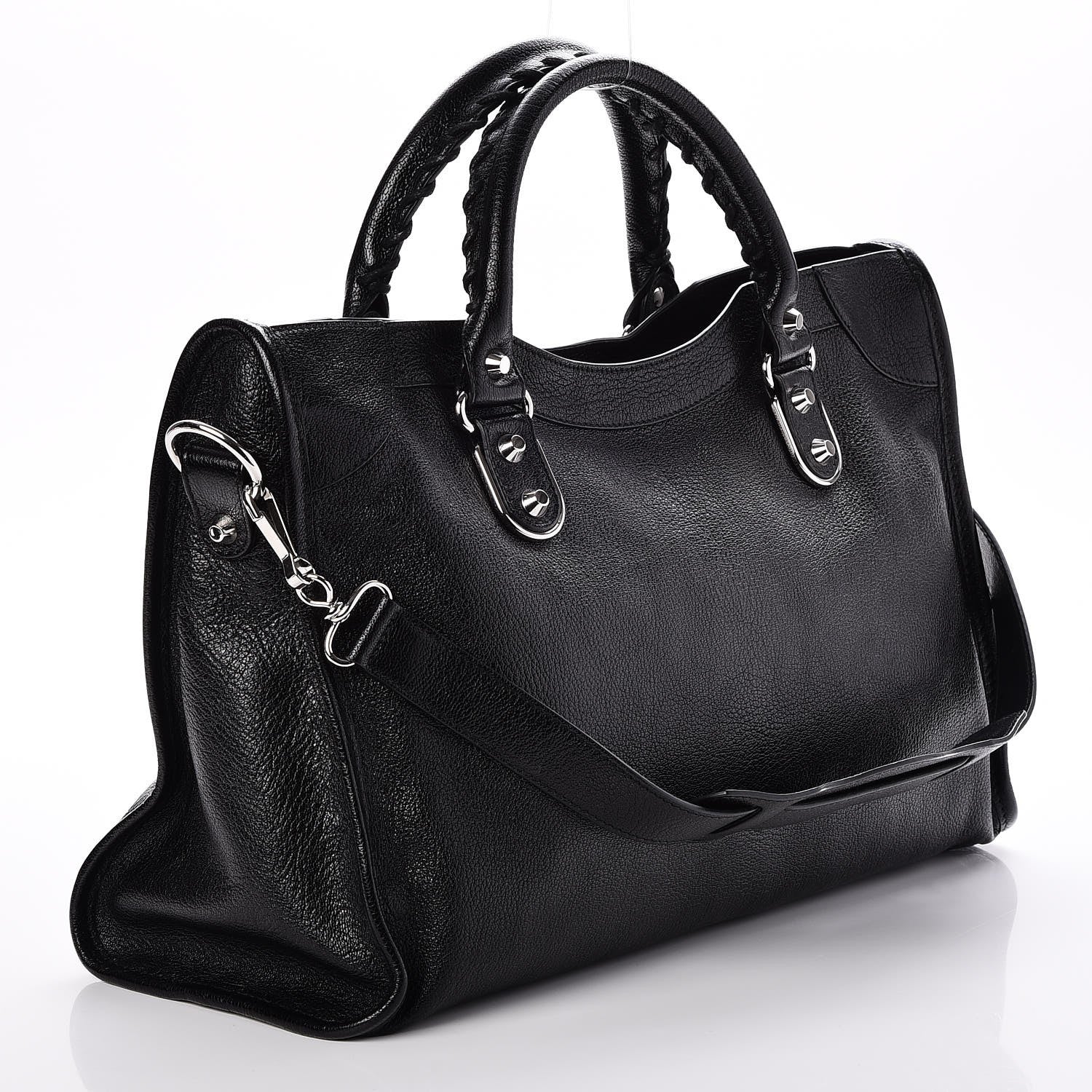 Balenciaga Chevre Silver Metallic Edge Hardware City Black 4 of 8