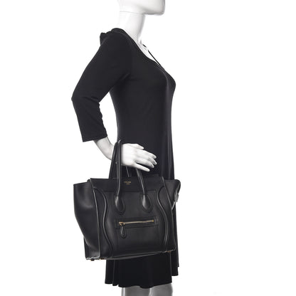 Celine Smooth Calfskin Micro Luggage Black 2 of 14