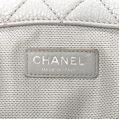 Chanel Metallic Calfskin Quilted XXL Travel Flap Bag Silver 6 of 10