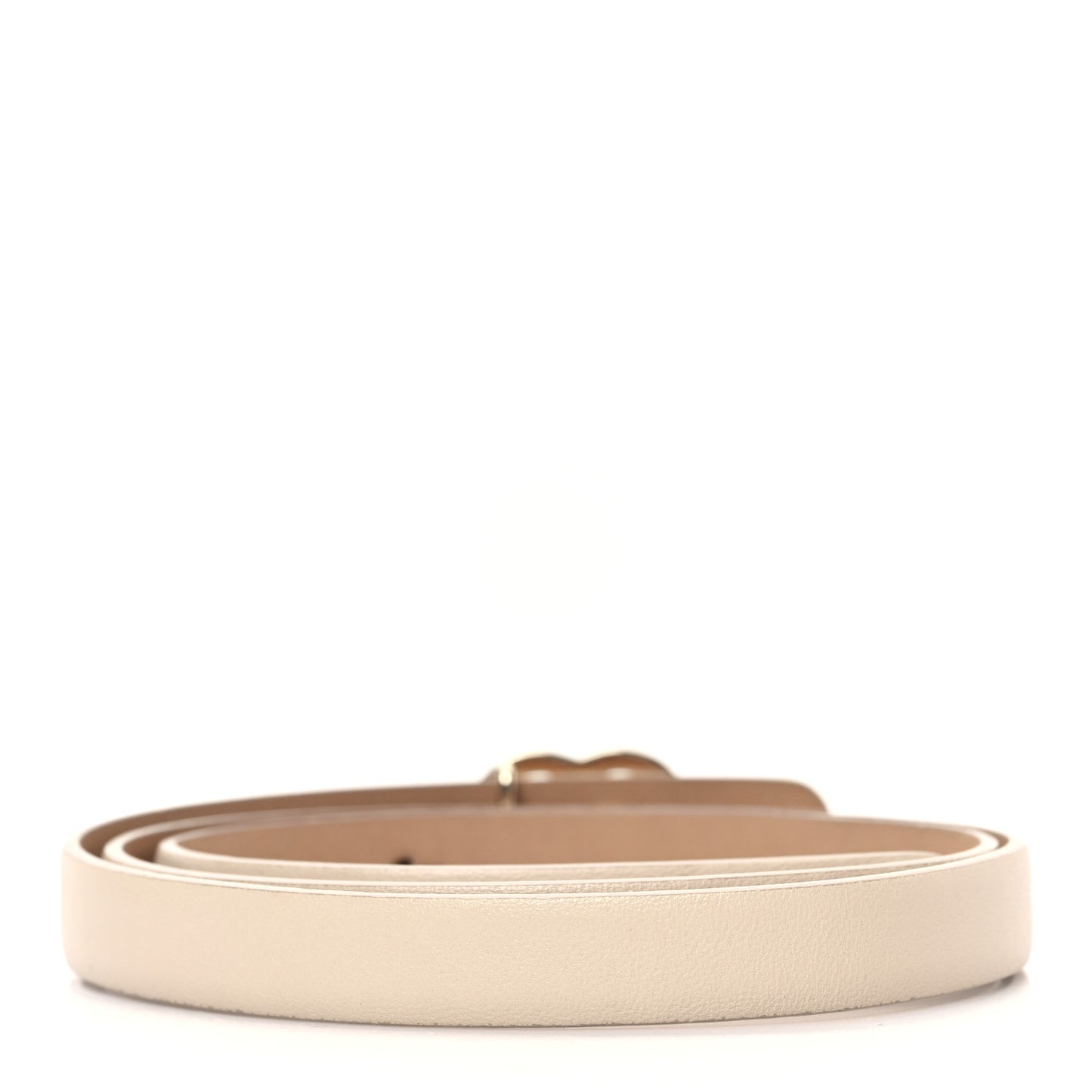 Lambskin CC Logo Skinny Belt 80 32 Ivory