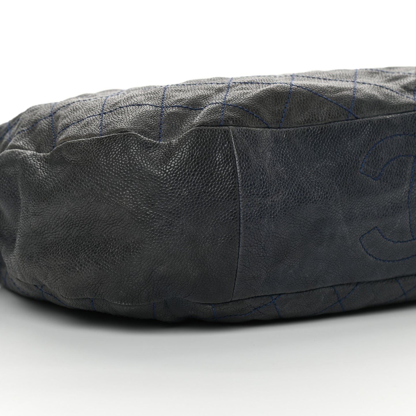 Caviar Quilted Simply CC Hobo Dark Blue