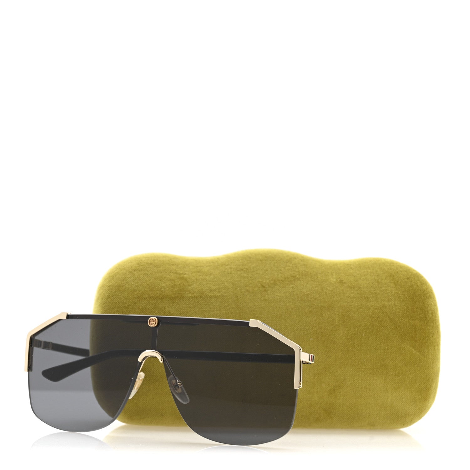 Gucci Metal Rimless Square Sunglasses GG0291S Black Gold 8 of 8
