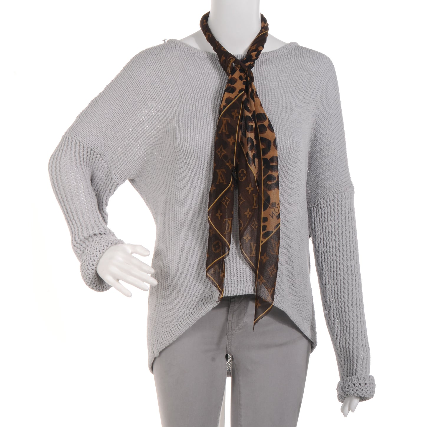 Silk Leopard and Monogram Scarf